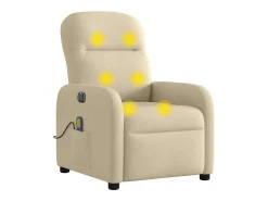 Poltrona de massagens reclinável elétrica tecido SHL474574 Creme