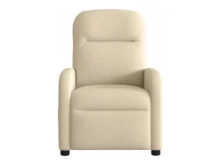 Poltrona de massagens reclinável elétrica tecido SHL474574 Creme