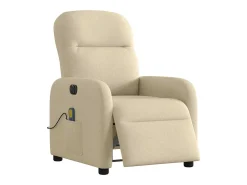 Poltrona de massagens reclinável elétrica tecido SHL474574 Creme