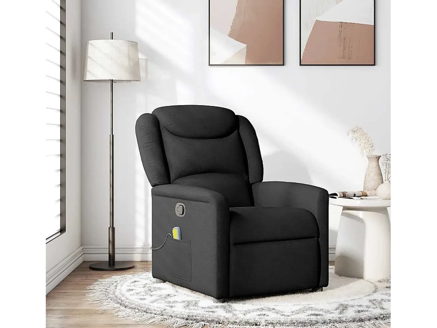 Poltrona* Poltrona de massagens reclinável tecido SHL109123 Preto