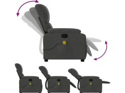 Poltrona| Poltrona de massagens reclinável tecido microfibra cinza-escuro SHL739959 Cinza antracite