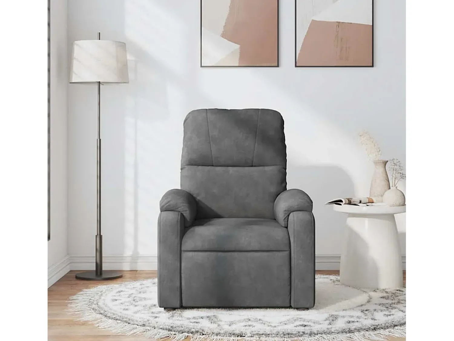 Poltrona| Poltrona de massagens reclinável tecido microfibra cinza-escuro SHL739959 Cinza antracite