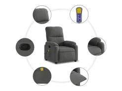 Poltrona| Poltrona de massagens reclinável tecido microfibra cinza-escuro SHL739959 Cinza antracite