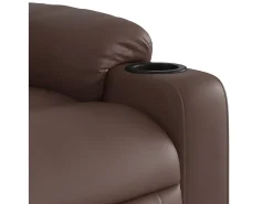 Poltrona| Poltrona de massagens reclinável couro artificial SHL694765 Castanho