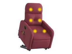 New Poltrona de massagens reclin. elevatória tecido tinto SHL947668 Vermelho
