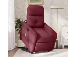 New Poltrona de massagens reclin. elevatória tecido tinto SHL947668 Vermelho