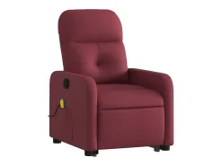 New Poltrona de massagens reclin. elevatória tecido tinto SHL947668 Vermelho