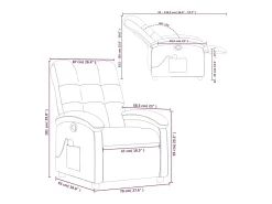 Poltrona|vidaxl Poltrona de massagens reclinável tecido cinzento-acastanhado Taupe