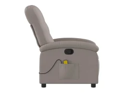Poltrona|vidaxl Poltrona de massagens reclinável tecido cinzento-acastanhado Taupe