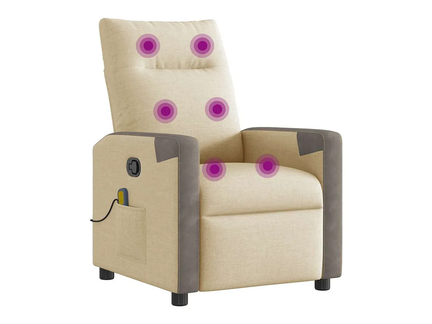 Poltrona| Poltrona de massagens reclinável tecido cor SHL687915 Creme