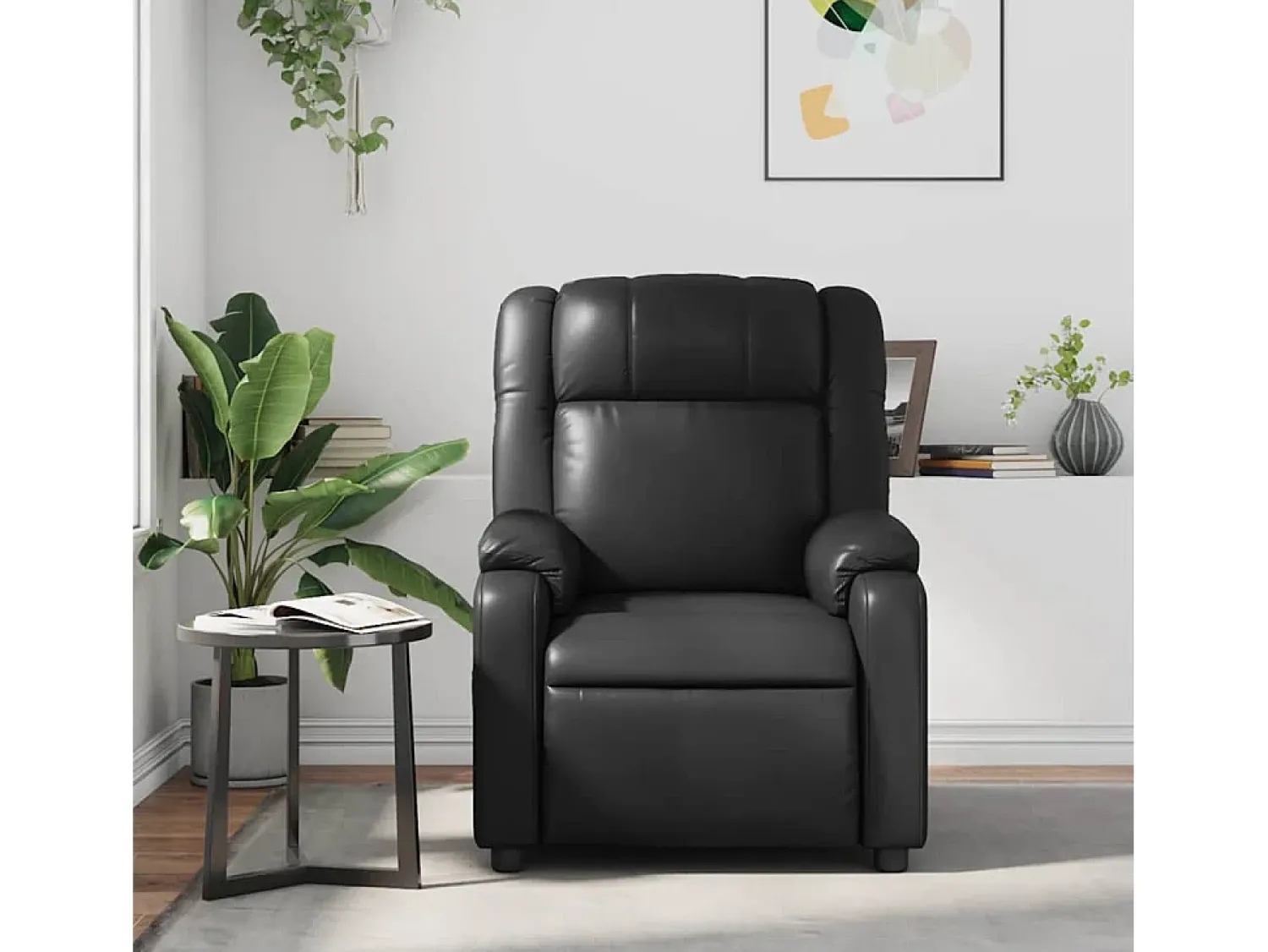 Poltrona de massagens reclinável couro artificial SHL720526 Preto