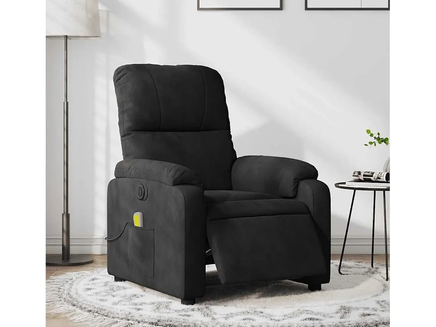 Poltrona de massagens reclinável elétrica microfibra SHL929757^ Poltrona