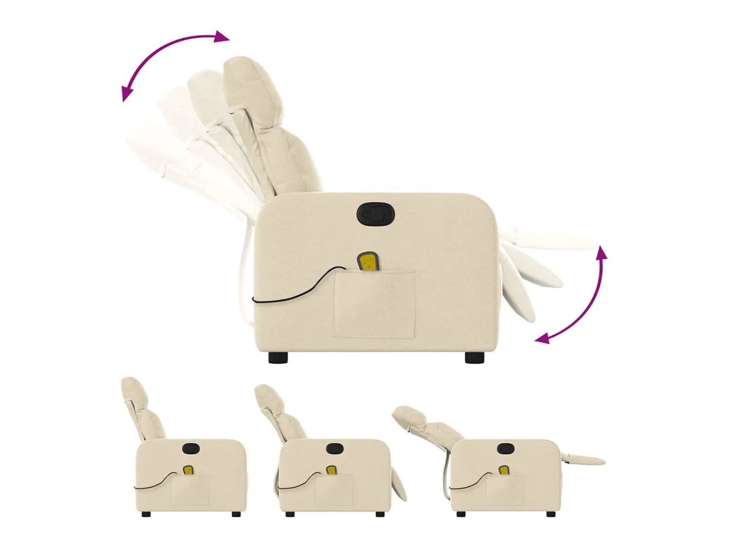 Poltrona* Poltrona de massagens reclinável tecido cor SHL414149 Creme