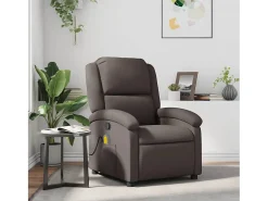 Poltrona* Poltrona de massagens reclinável couro genuíno -escuro SHL956319 Castanho