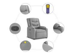 Clearance Poltrona de massagens reclinável tecido -claro SHL297476 Cinzento