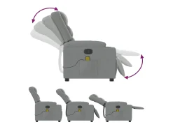 Clearance Poltrona de massagens reclinável tecido -claro SHL297476 Cinzento