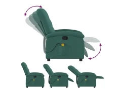 Poltrona| Poltrona de massagens reclinável tecido verde-escuro SHL542345 Verde pinho