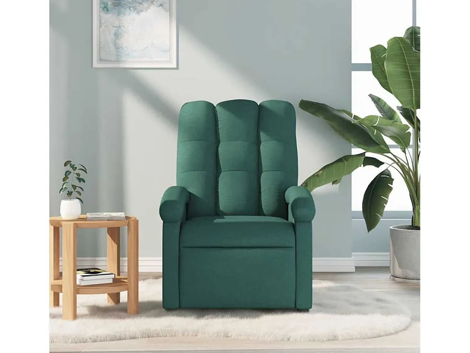 Poltrona| Poltrona de massagens reclinável tecido verde-escuro SHL542345 Verde pinho