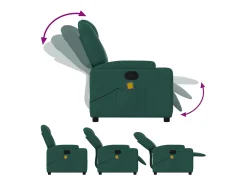 Poltrona* Poltrona de massagens reclinável tecido verde-escuro SHL94179 Verde pinho