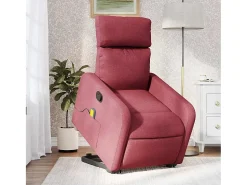 New Poltrona de massagens reclin. elevatória tecido tinto SHL753849 Vermelho
