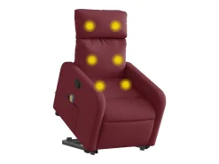 New Poltrona de massagens reclin. elevatória tecido tinto SHL753849 Vermelho