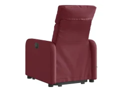 New Poltrona de massagens reclin. elevatória tecido tinto SHL753849 Vermelho