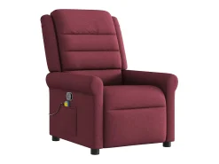 Hot vidaxl Poltrona de massagens reclinável tecido tinto Vermelho