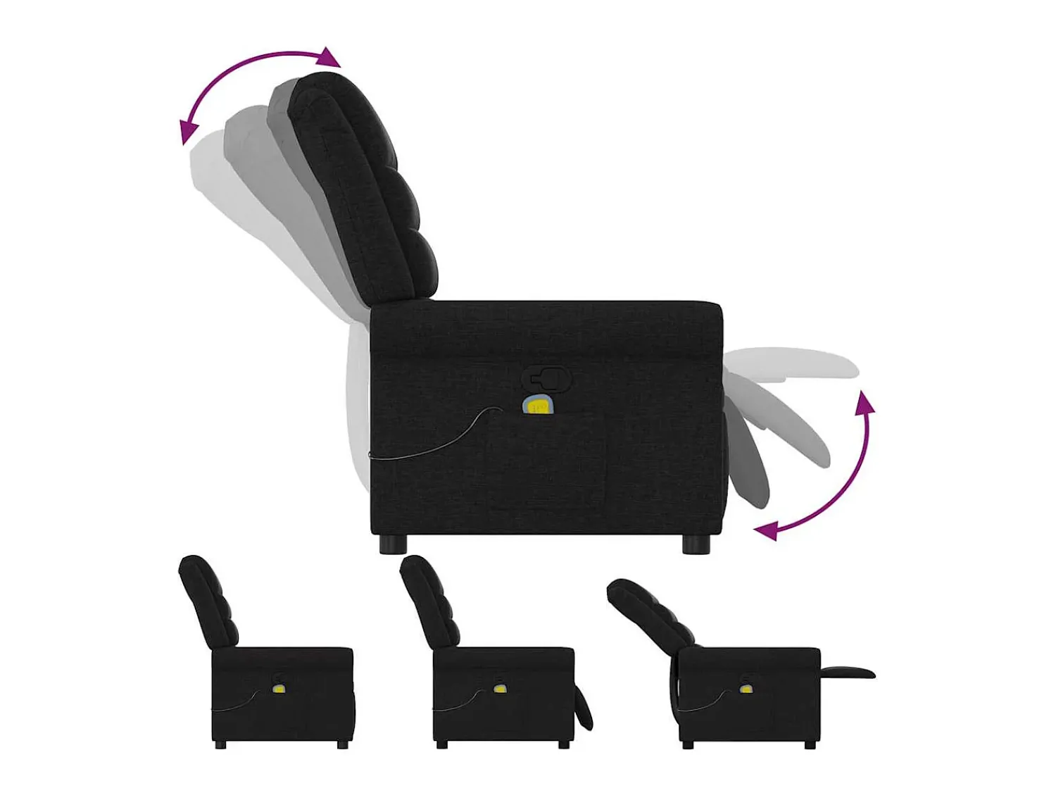 vidaxl Poltrona de massagens reclinável tecido^ Poltrona