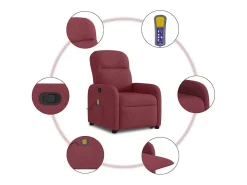 Poltrona| Poltrona de massagens reclin. elevatória tecido tinto SHL892745 Vermelho