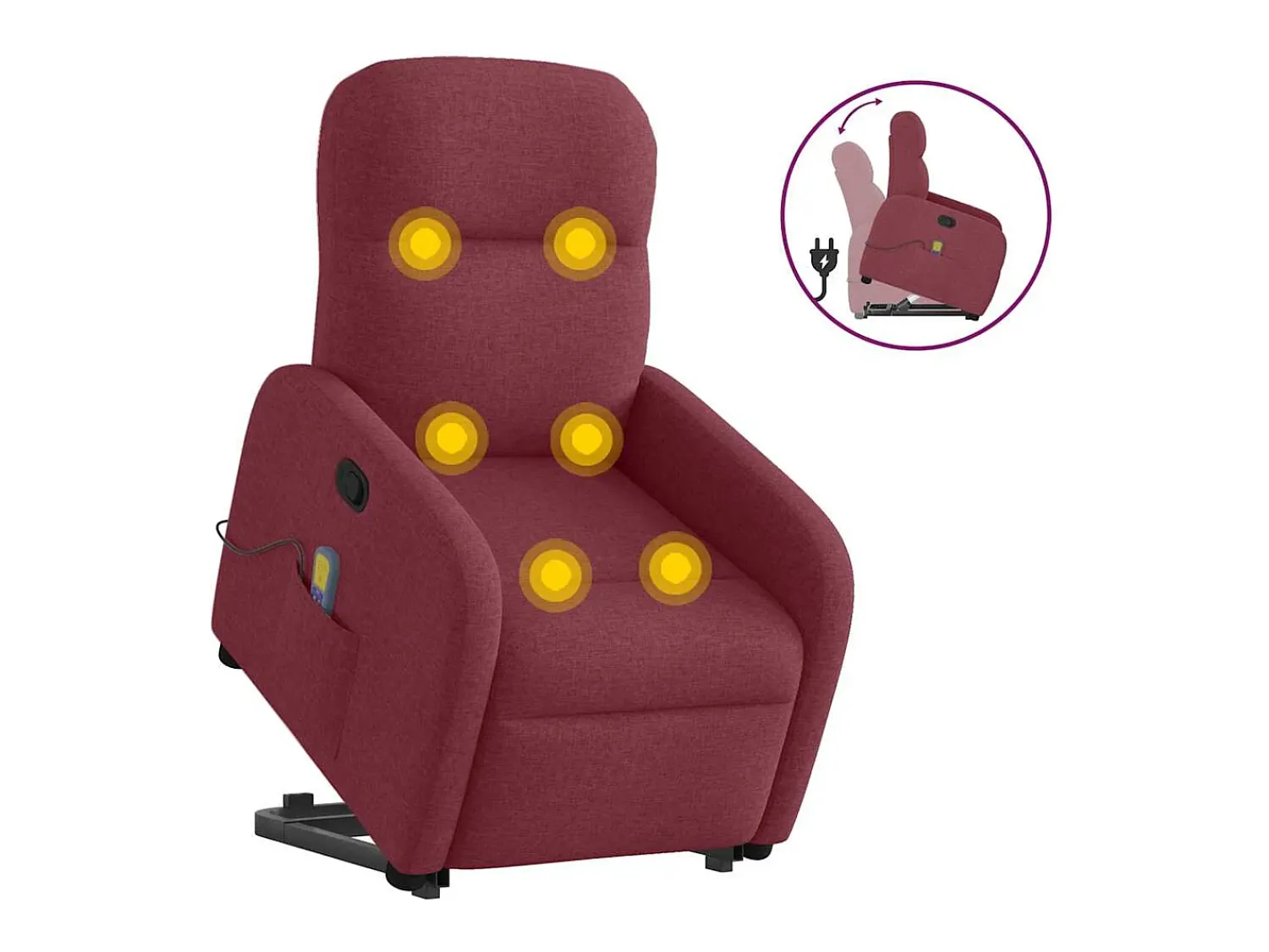 Poltrona| Poltrona de massagens reclin. elevatória tecido tinto SHL892745 Vermelho