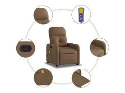 Poltrona| Poltrona de massagens reclinável tecido SHL314341 Castanho