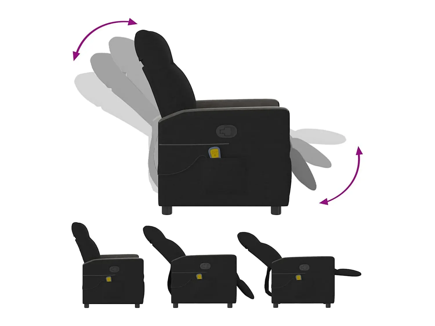 Poltrona de massagens reclinável tecido SHL99966^ Poltrona