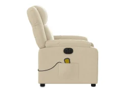 New vidaxl Poltrona de massagens reclinável elétrica tecido Creme