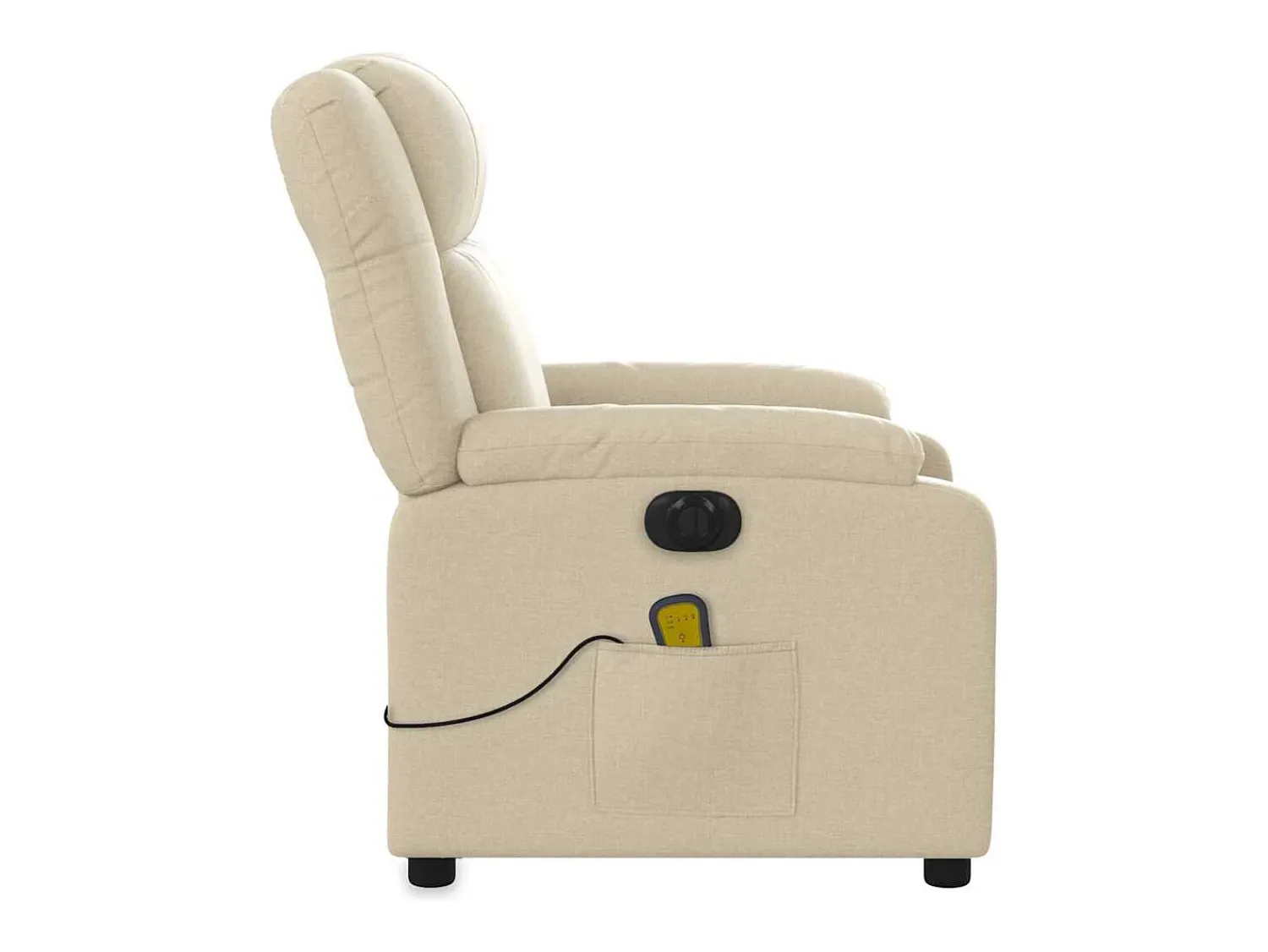 New vidaxl Poltrona de massagens reclinável elétrica tecido Creme