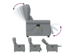 Poltrona| Poltrona de massagens reclinável elétrica tecido -claro SHL9923 Cinzento