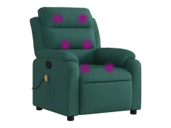 Poltrona*vidaxl Poltrona de massagens reclinável tecido -escuro Verde