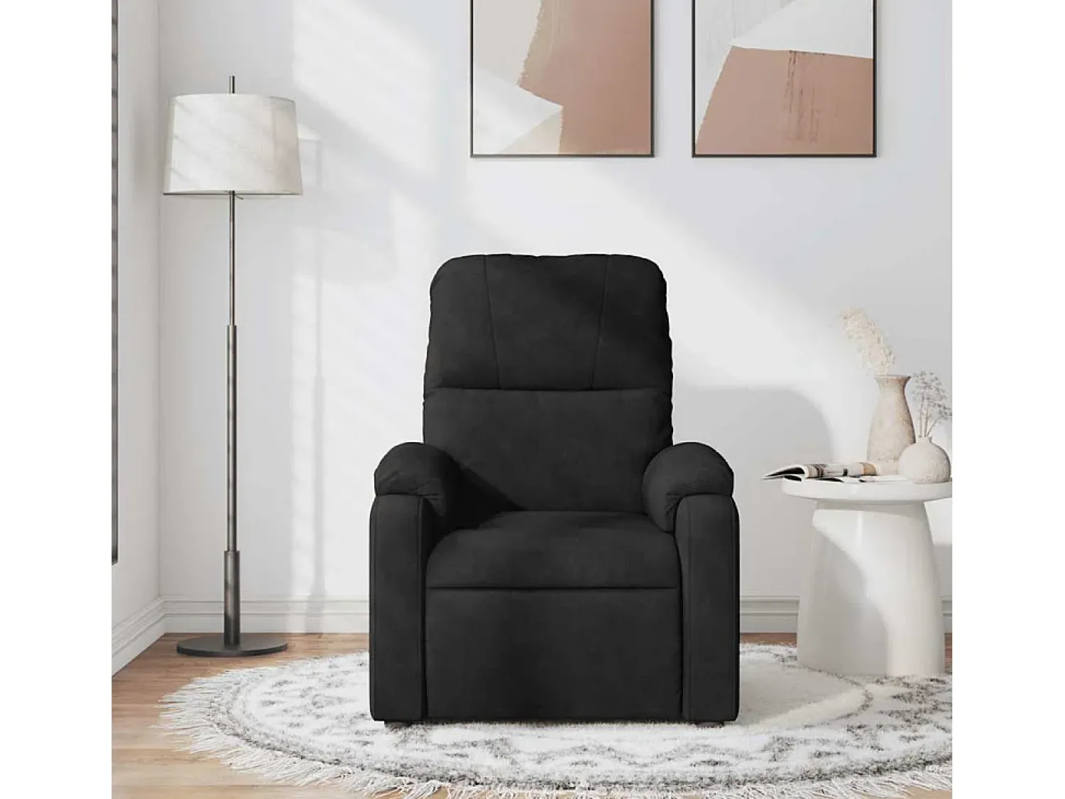 Poltrona* Poltrona de massagens reclinável tecido de microfibra SHL798740 Preto