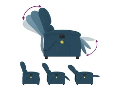 vidaxl Poltrona de massagens reclinável elétrica veludo^ Poltrona