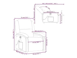 vidaxl Poltrona de massagens reclinável elétrica veludo^ Poltrona