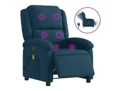 vidaxl Poltrona de massagens reclinável elétrica veludo^ Poltrona