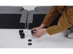 vidaxl Poltrona de massagens reclinável tecido cinzento-acastanhado^ Poltrona