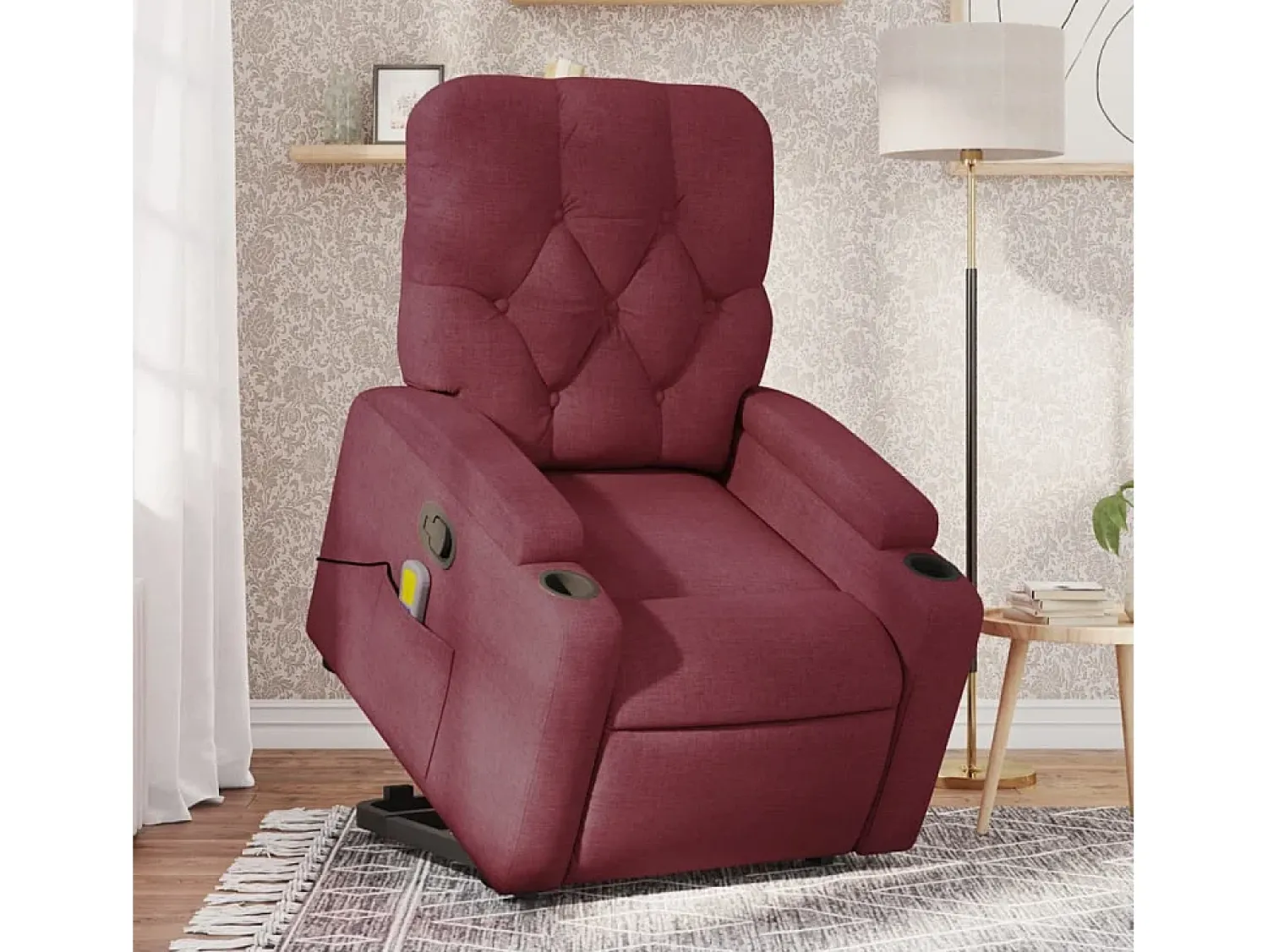 Poltrona* Poltrona de massagens reclin. elevatória tecido tinto SHL819693 Vermelho