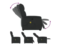 New Poltrona de massagens reclinável elevatória tecido SHL482331 Preto