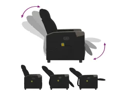 Hot Poltrona de massagens reclinável tecido SHL46683 Preto