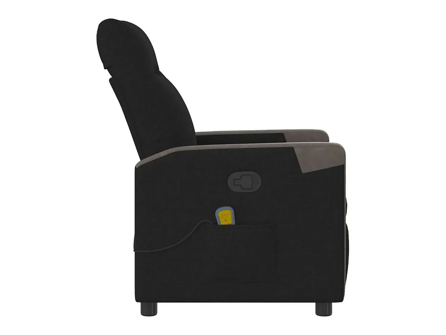 Hot Poltrona de massagens reclinável tecido SHL46683 Preto