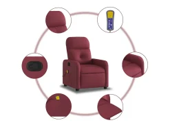 Poltrona| Poltrona de massagens reclinável tecido tinto SHL569687 Vermelho