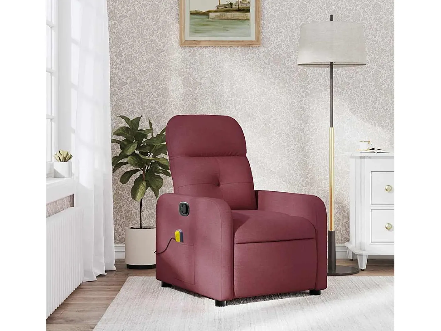 Poltrona| Poltrona de massagens reclinável tecido tinto SHL569687 Vermelho