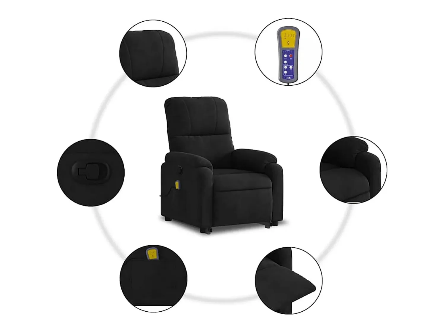 Poltrona de massagens reclinável elevatória microfibra SHL82124^ Poltrona