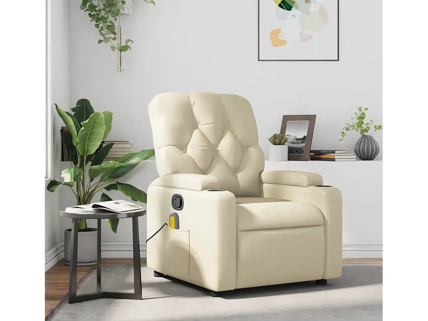 Poltrona de massagens reclinável couro artificial cor SHL154378^ Poltrona