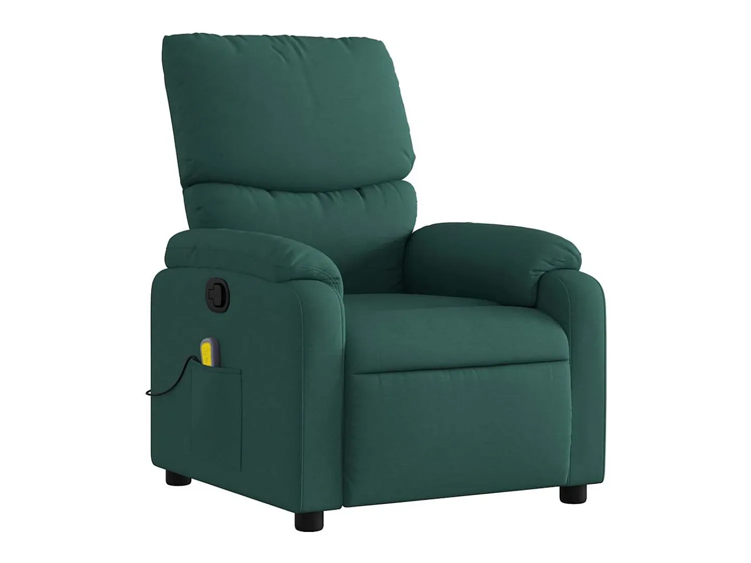 Poltrona de massagens reclinável tecido verde-escuro SHL170793^ Poltrona